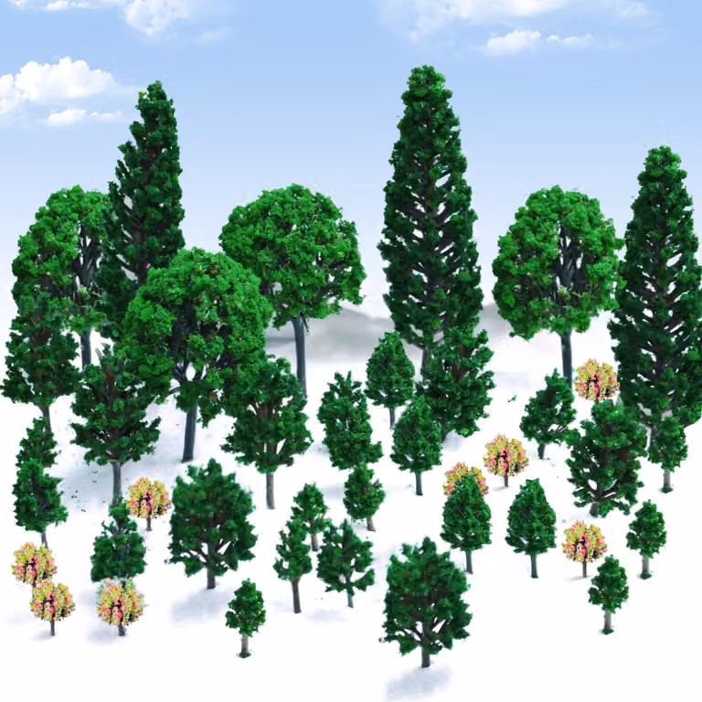 Solidchoice - Set di 38 alberi in miniatura per diorami e decorazioni
