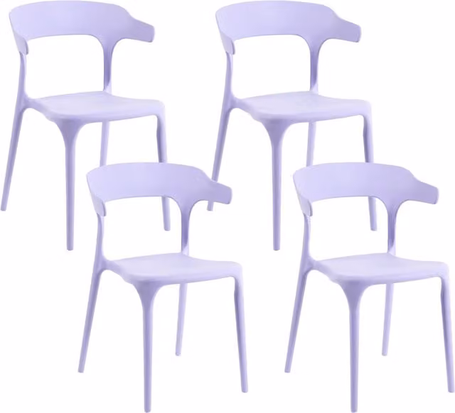Set di 4 sedie da giardino BELIANI viola in polipropilene impilabile resistente alle intemperie per esterni e interni