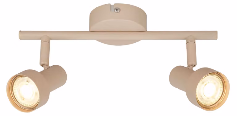 Briloner Plafoniera orientabile 27,5cm attacco GU10 max. 9W 2 luci beige - Faretto da soffitto soggiorno corridoio cucina ufficio