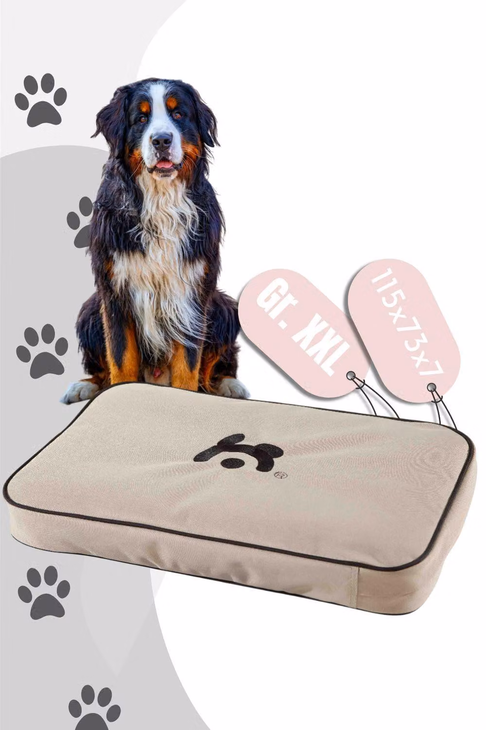 Cuscino per cani Maelson Lounge, beige, taglia XXL, 120 - (115 x 73 x 7 cm)