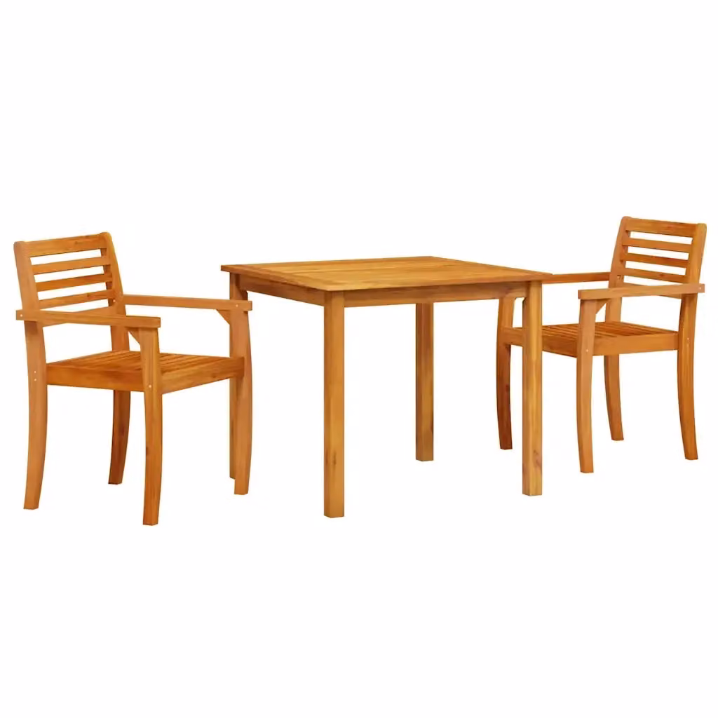 Set da pranzo per giardino e terrazzo vidaXL in legno di acacia marrone, 3 pezzi – 2