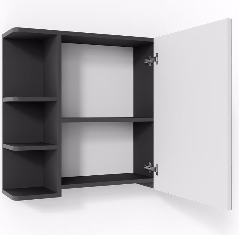 Specchio contenitore bagno Vicco Fynn Antracite 79.6 x 64 cm, Model 30173