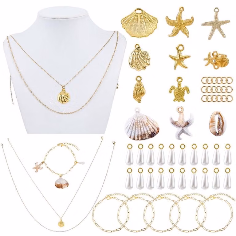 Kit per creare gioielli con perline, contenente 378 pezzi