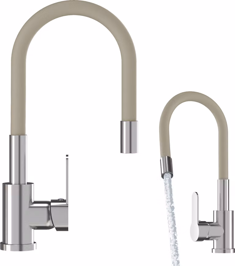 Granitan - Rubinetto da cucina - Rubinetto per lavello - Orientabile a 360° - Cartuccia in Vetroceramica - Beige - GRADO