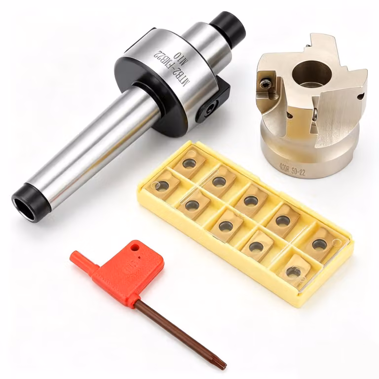 Set di frese frontali, kit per fresatura CNC, 10 inserti in metallo duro