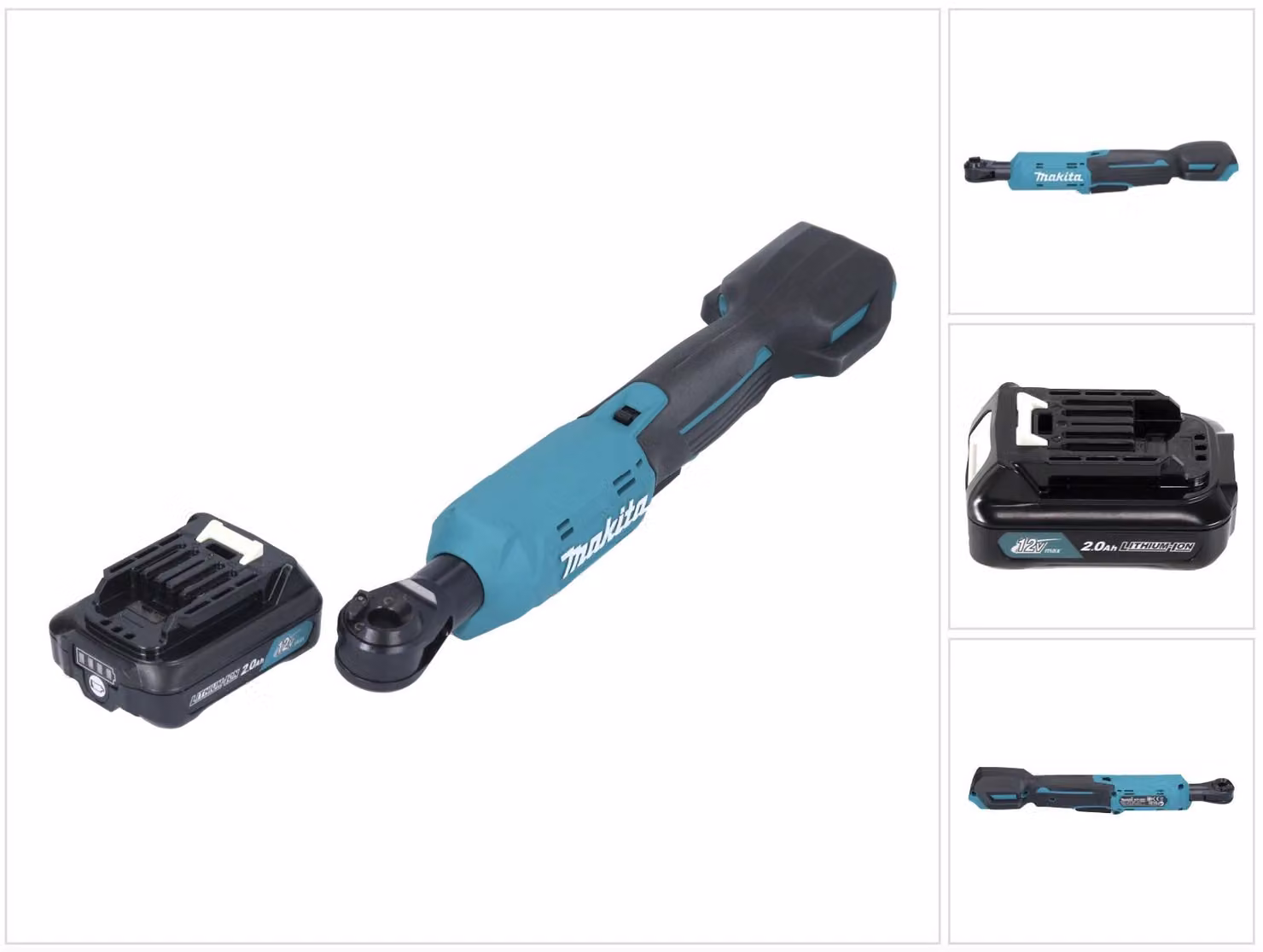 Makita WR 100 DA1 Avvitatore a cricchetto a batteria 12 V 47,5 Nm 1/4'' 3/8'' + 1x batteria 2,0 Ah - senza caricabatterie