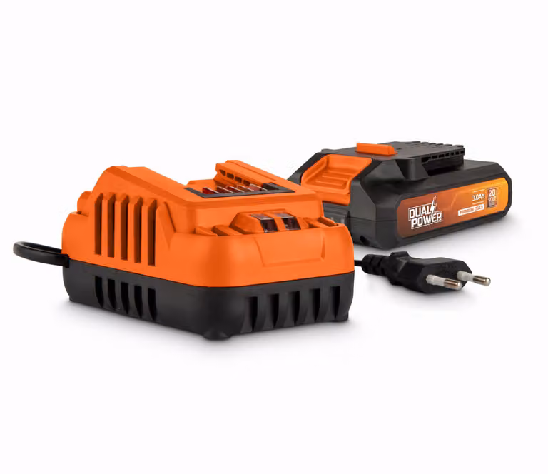 POWERPLUS POWDP90630 - Caricabatterie 20V/40V 2.0A e batteria 20V LI-ION 3.0Ah