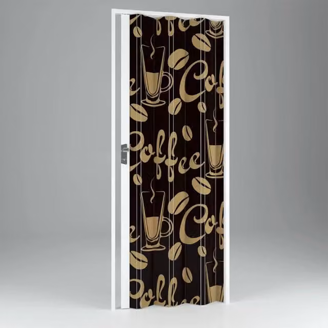 Porta a Soffietto da Interno in PVC FORTE mod. Vera Colore Marrone L: 115 cm, H: 214 cm