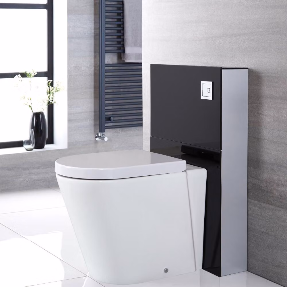 Sanitario Wc A Terra Con Kit Fissaggio Nero 500mm - Saru