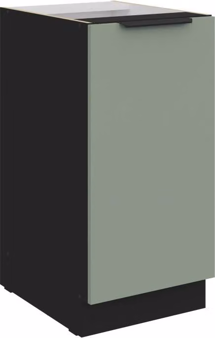 Mobiletto basso a un'anta LUNARA - larghezza 40 cm, verde / nero