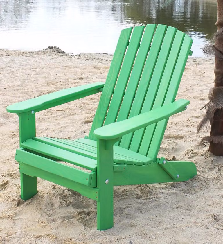 DanDiBo sedia da spiaggia in legno verde sedia da giardino pieghevole sedia a sdraio Adirondack