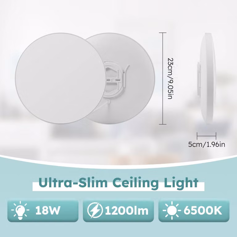 Pannello a LED per soffitto - Lampada da incasso rotonda - 18 W - 3000 K - Confezione da 2 - Non dimmerabile - 220 V - Materiali: ferro e acrilico