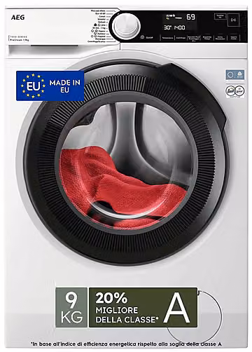 Lavatrice a caricamento frontale AEG LR7FD94, 9 kg, 1400 giri/min, Classe A, Bianco, Profondità: 57,2 cm