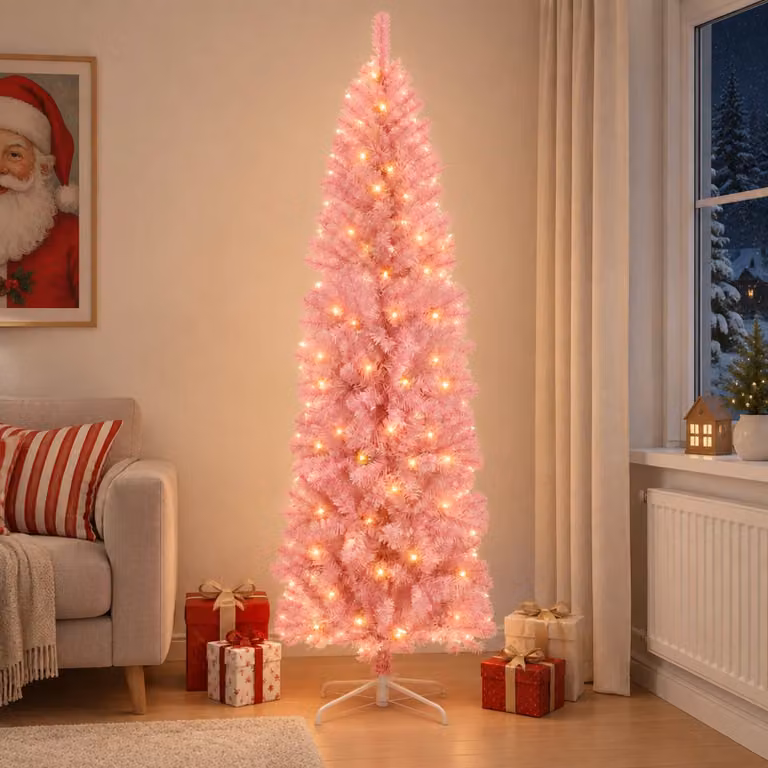 vidaXL Albero di Natale Artificiale Sottile 180 cm 300 LED