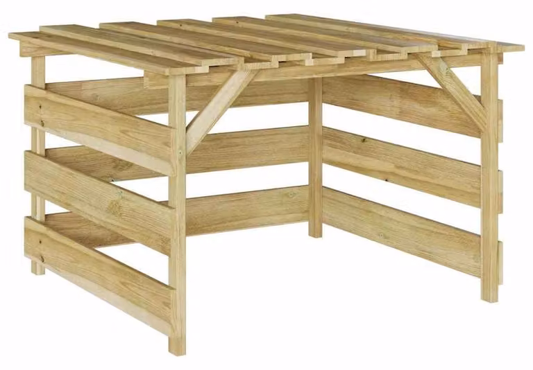 Rifugio per tosaerba robotico in legno trattato