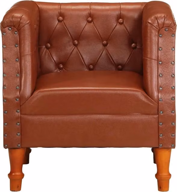 Poltrona-Divano Sedia-Poltroncina Marrone in Vera Pelle 933562