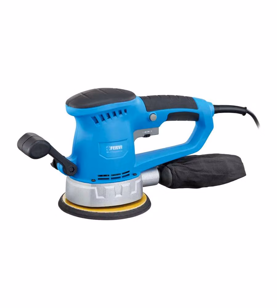 Fervi Levigatrice Rotorbitale 450W Piattello 150mm - 3 Fogli Abrasivi