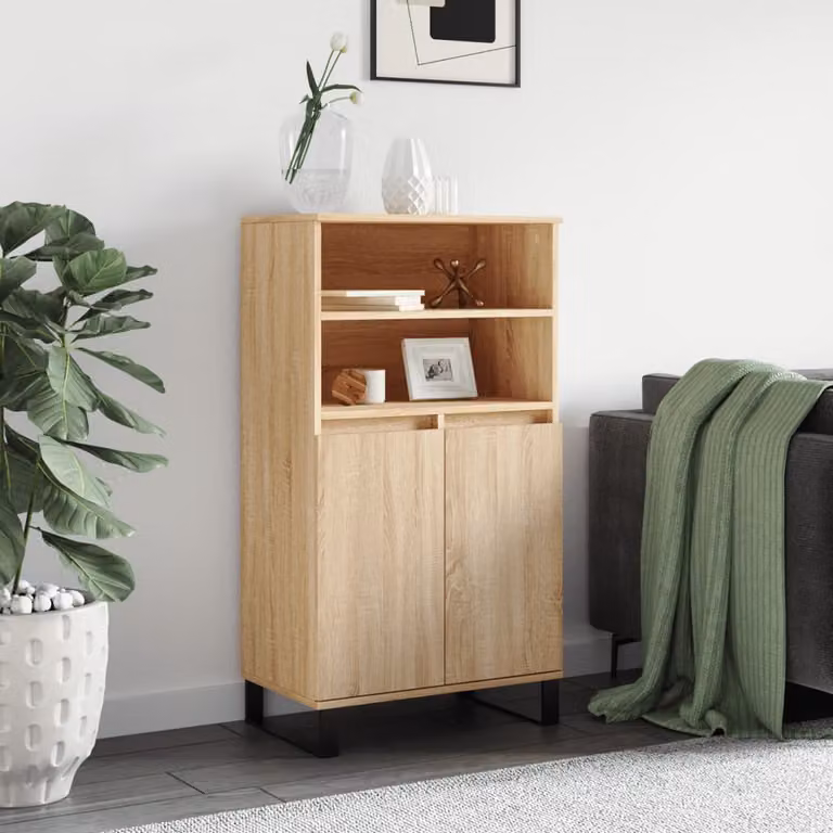 Credenza in stile industriale vidaXL in Rovere Sonoma e Metallo, L 60 cm x P 36 cm x H 110 cm