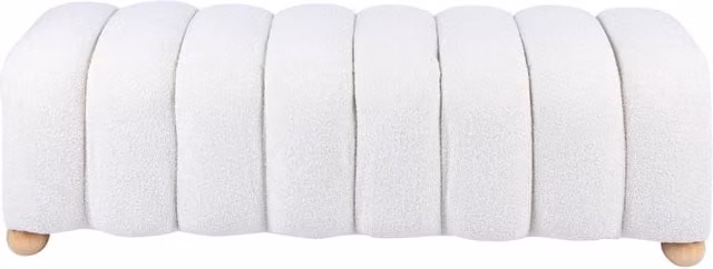 Panca 120x43x43 cm in Bouclè Zora Bianco