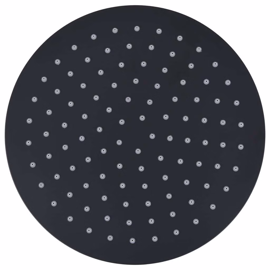 Testa Doccia a Pioggia in Acciaio Inox 25 cm Rotonda Nera
