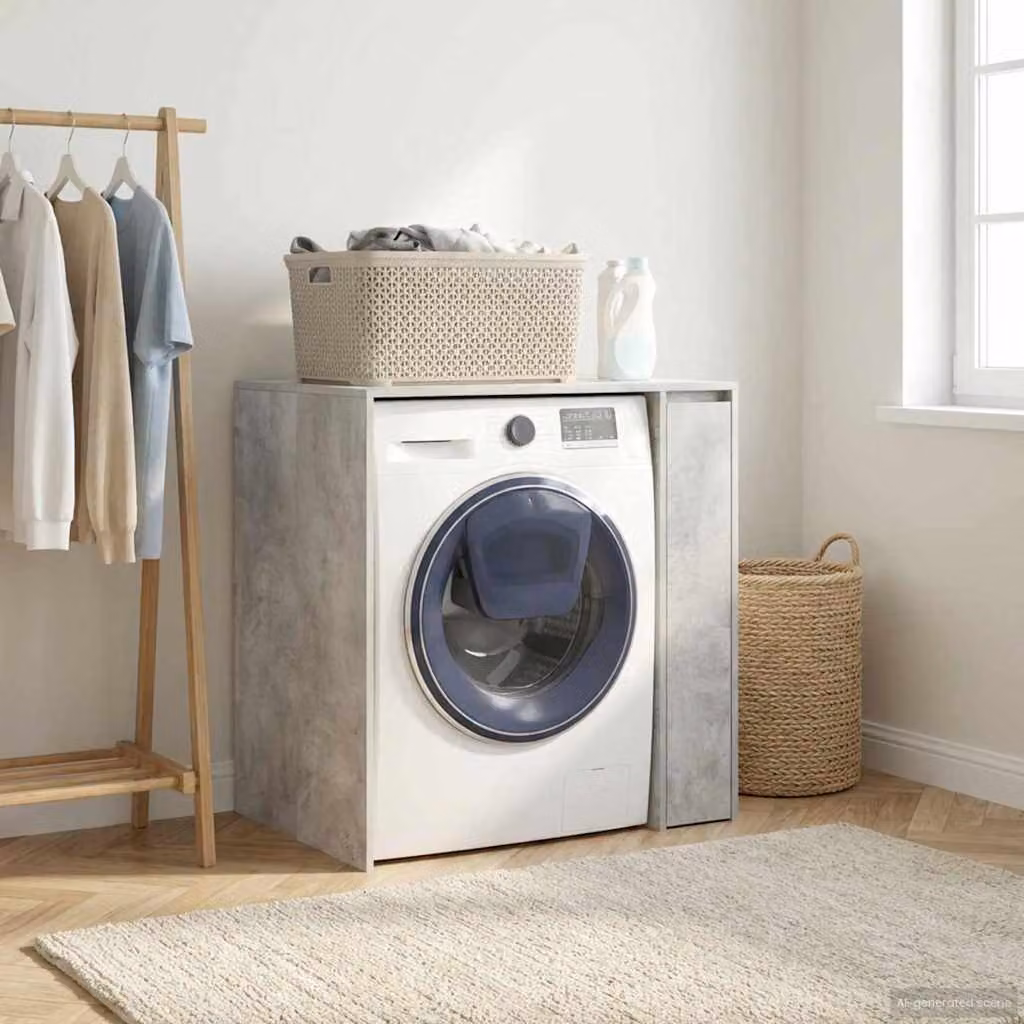 vidaXL Mobiletto per lavatrice moderno Grigio, L: 87 cm, P: 60 cm, H: 89 cm