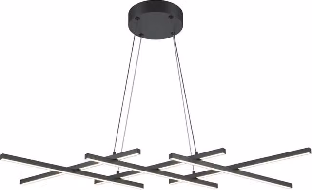 Maytoni Lampadario moderno Halo 6 luci LED integrato nero alluminio