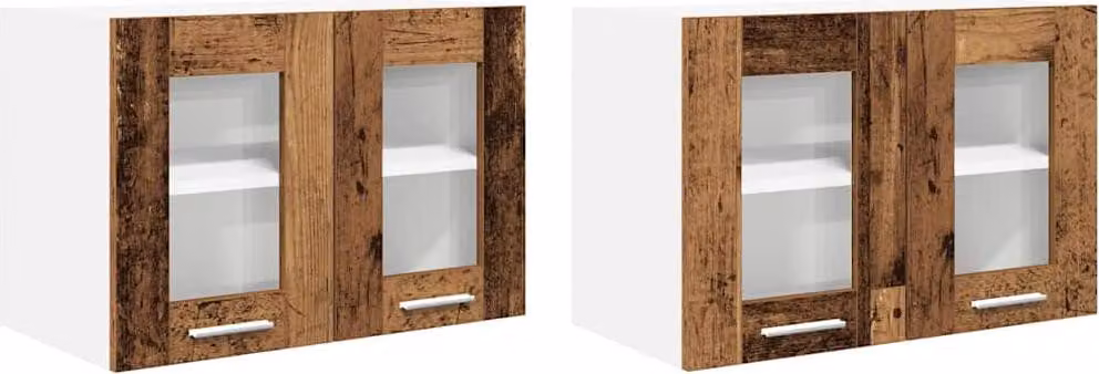 Armadio pensile con porta 2 pcs Legno vecchio 60 x 31 x 40 cm