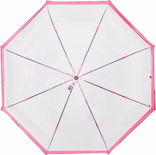 Ombrello da donna a forma di sfera - trasparente - rosa - ombrello automatico - resistente al vento - universale - diametro 89 cm
