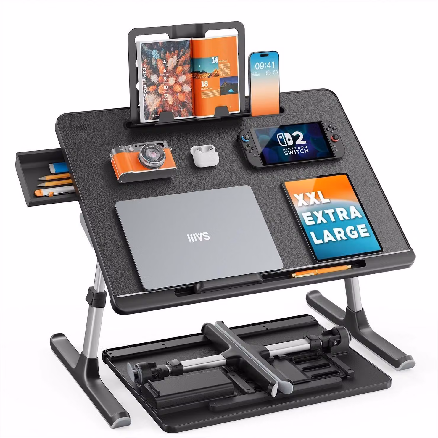 Solidchoice - Tavolo portatile multifunzione per laptop, con altezza regolabile