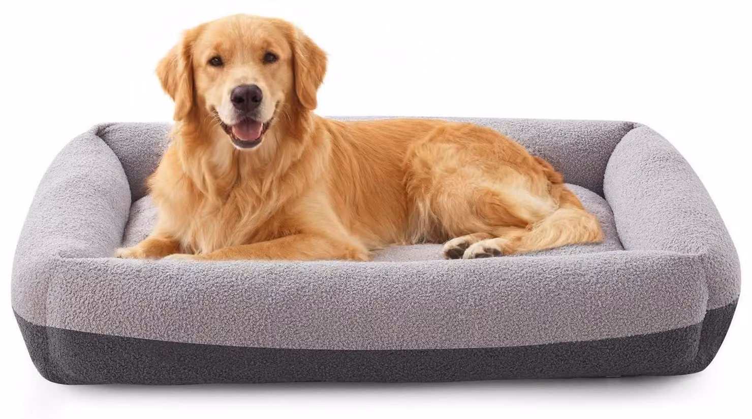 Cuccia per cani di grandi dimensioni, lavabile, color grigio chiaro, dimensioni 106x76x20 cm, con rivestimento removibile