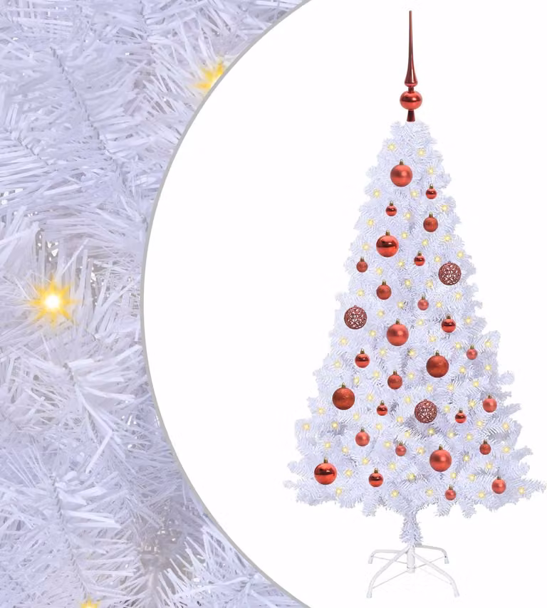 Albero di Natale artificiale Bianco 120 cm PVC e Acciaio