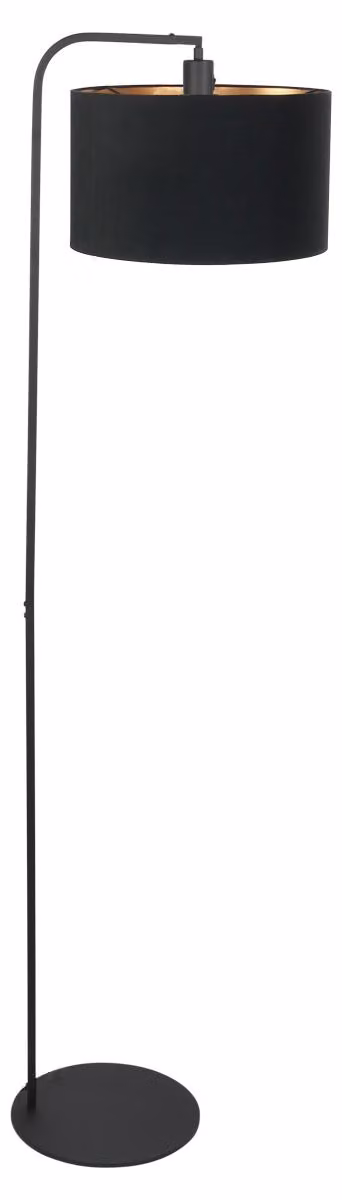 Lampada da terra - nero - Stang - lino metallo - Ø 28cm - E27 - 4791ZW - Steinhauer