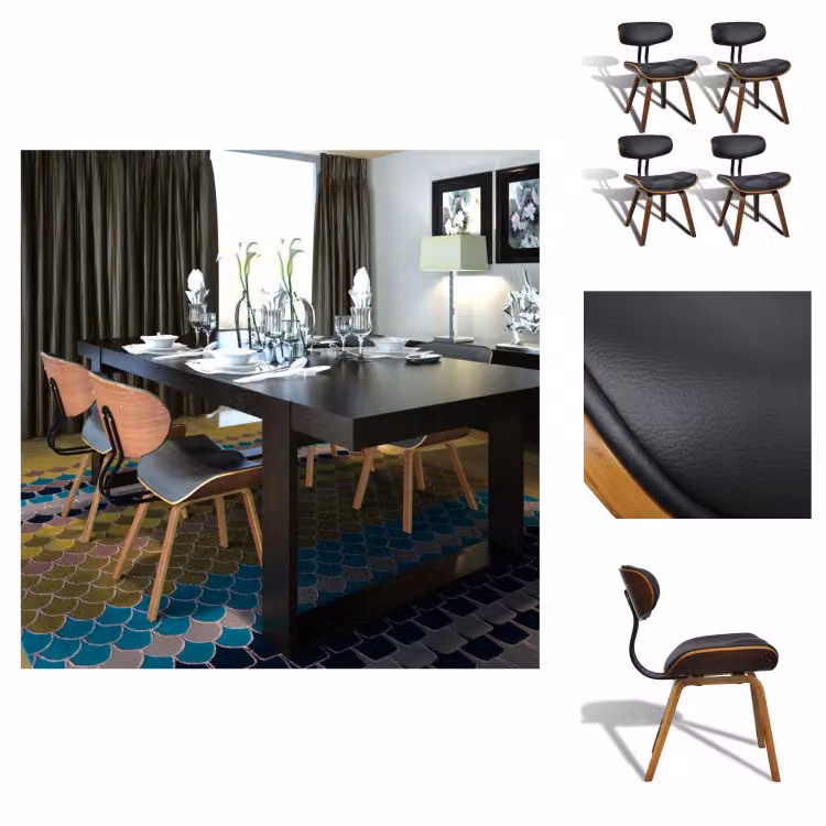 vidaXL Sedie da pranzo 4 pz. Bentwood e Pelle finta - Sedie da pranzo
