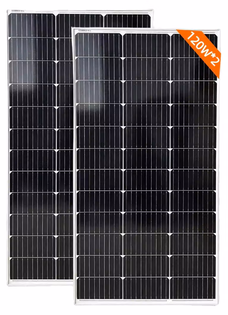 Pannelli solari, alta efficienza, design resistente agli agenti atmosferici, 120W, confezione da 2