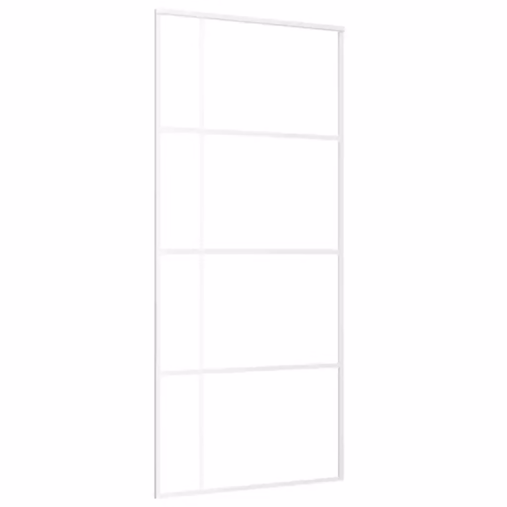 Porta Scorrevole in Vetro e Alluminio vidaXL Bianca L: 90 cm, H: 205 cm – 2