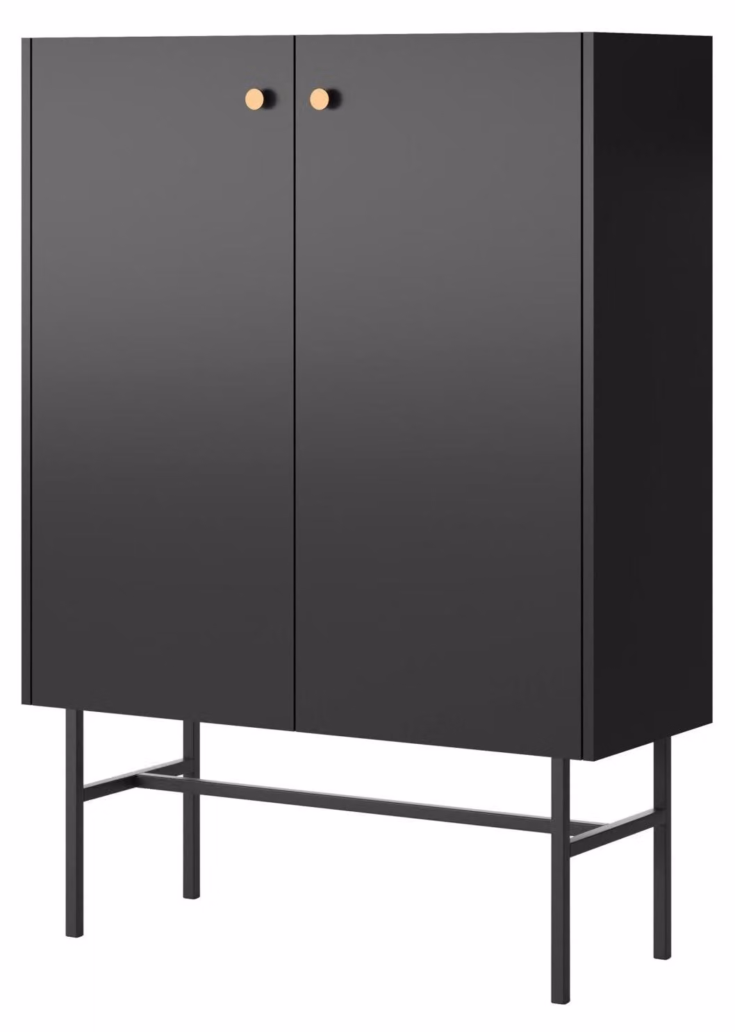 Selsey Divenos - Credenza alta a 2 ante, nera, 93 cm