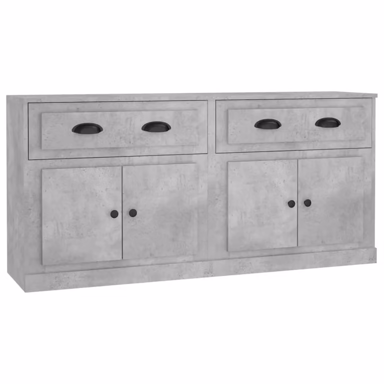 Credenze 2 pz Grigio Cemento in Legno Multistrato