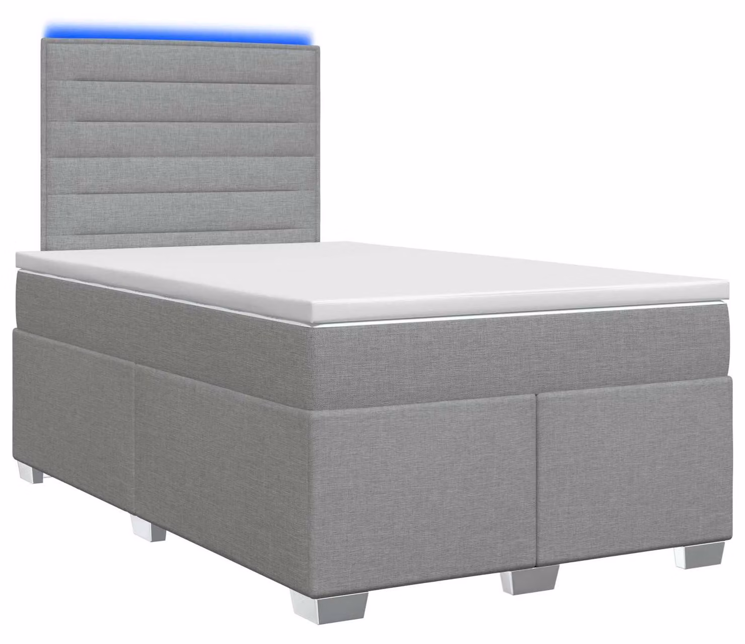 Letto a molle con materasso grigio chiaro 120 x 190 cm in tessuto