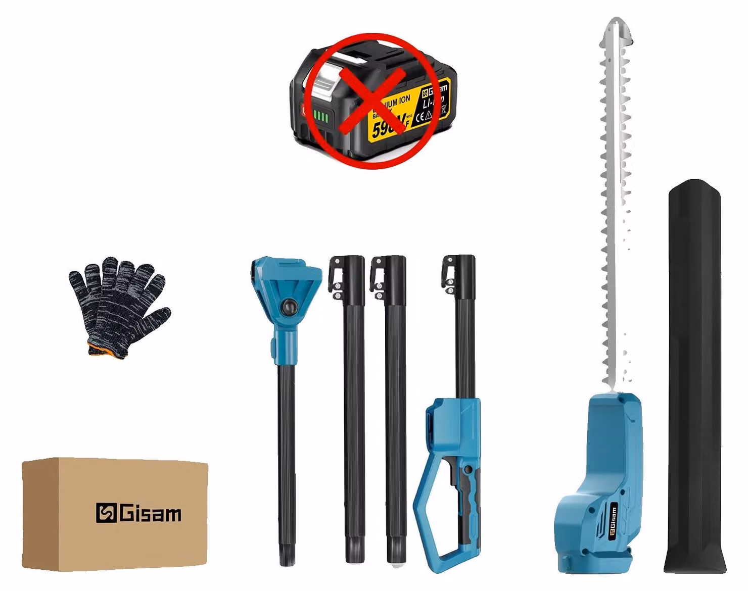 Tagliasiepi, senza fili, motore brushless, senza batteria, senza presa di corrente