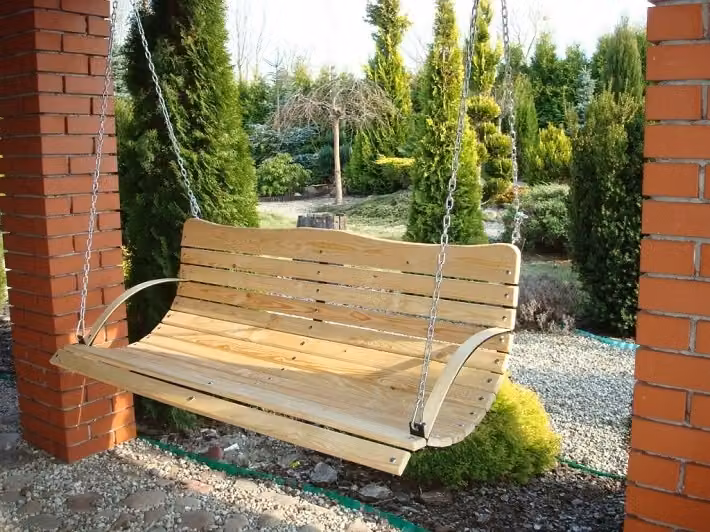 NUOVA Altalena di legno hollywoodiana SEDUTA A SEDIA 120 cm