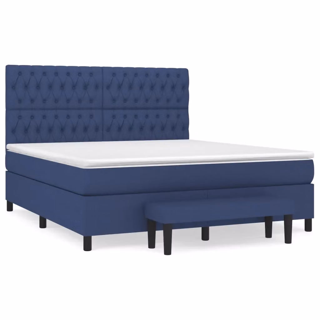 Letto Ibrido con Giroletto a Molle e Materasso vidaXL, Colore Blu e Bianco, L/P: 180 x 200 cm – 2