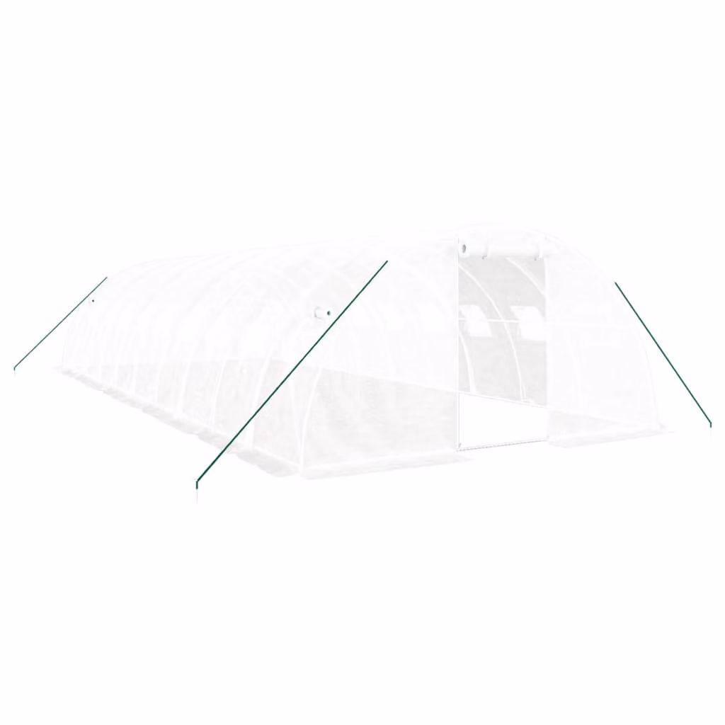 Serra con Telaio in Acciaio Bianco 40 m² 10x4x2 m
