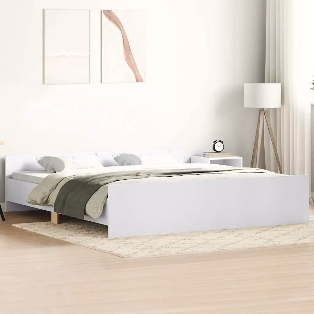vidaXL Giroletto con Testiera e Pediera Bianco L: 160 cm, P: 200 cm