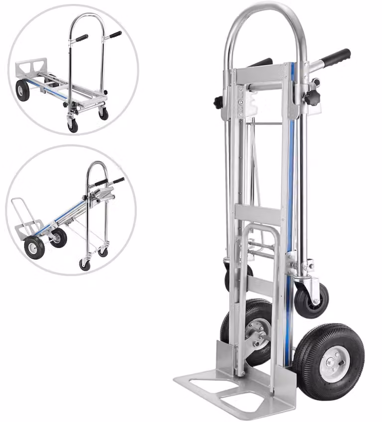 Carrello pieghevole - Carrello per massi - Carrello di trasporto - Carrello per massi - Carrello pieghevole piccolo - Carrello multifunzione 3 in 1 - Struttura in alluminio