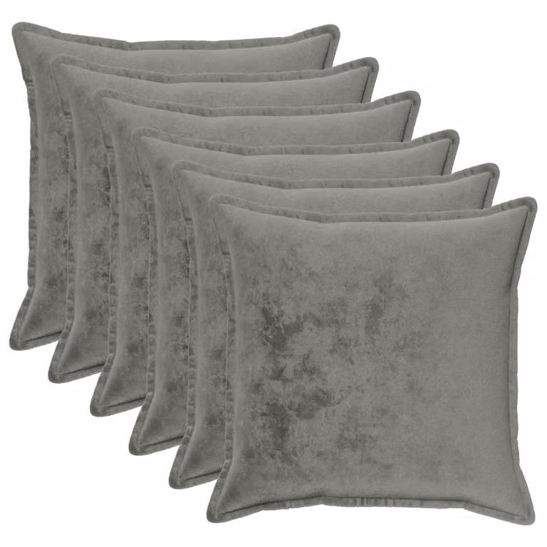 vidaXL Federa 6 pcs HOUTEN Grigio Scuro 70 x 70 cm Flanella