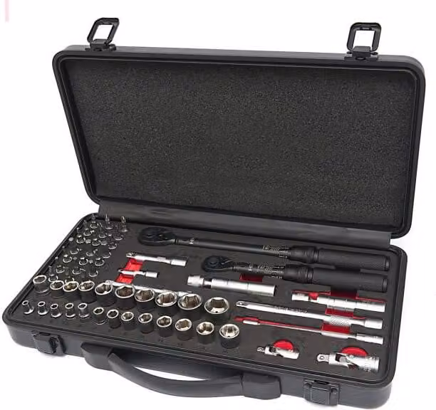 Set di chiavi dinamometriche di precisione 1/4'' e 3/8'', 1 - 5Nm, 10 - 60Nm, 55 pezzi HBM