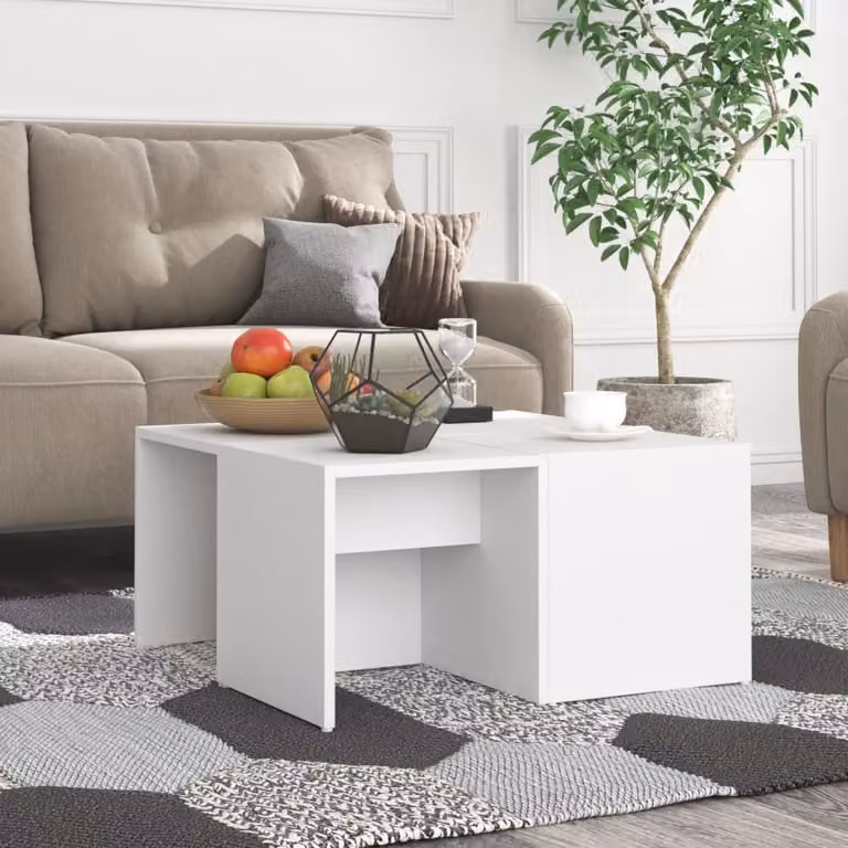 Maison Exclusive - Tavolini da salotto 4 pezzi Bianco 33x33x33 cm Materiale ligneo