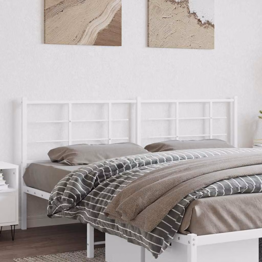 Testiera di ricambio in metallo bianco lacca classica vidaXL per letto 180x200 cm