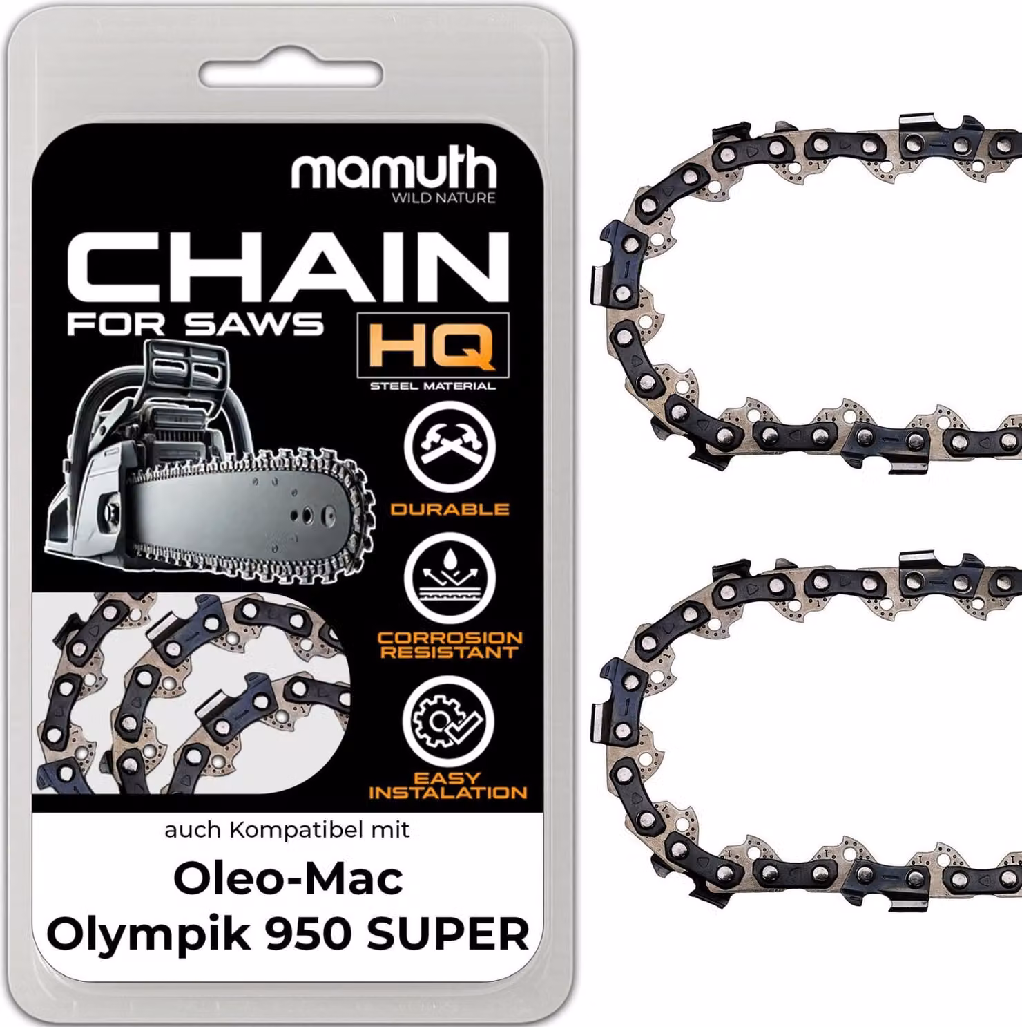 2 catene per motosega 40 cm 1,5 mm 0,325" 66 TG per Oleo-Mac Olympik 950 SUPER