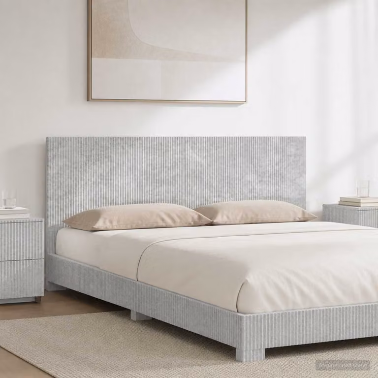 Testiera da muro vidaXL ARNHEM in tessuto grigio con ripiano integrato e pannello imbottito, L: 180 cm, H: 50 cm, P: 15,1 cm